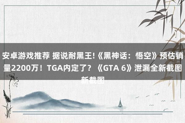 安卓游戏推荐 据说耐黑王!《黑神话：悟空》预估销量2200万！TGA内定了？《GTA 6》泄漏全新截图