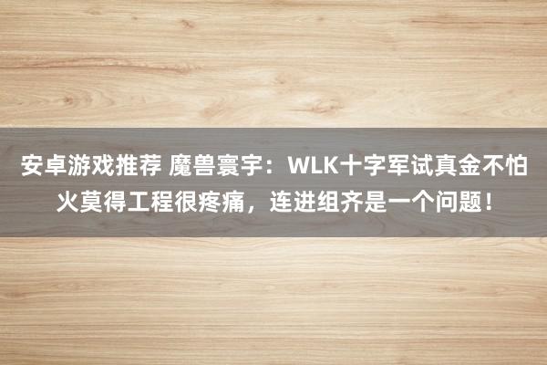 安卓游戏推荐 魔兽寰宇：WLK十字军试真金不怕火莫得工程很疼痛，连进组齐是一个问题！