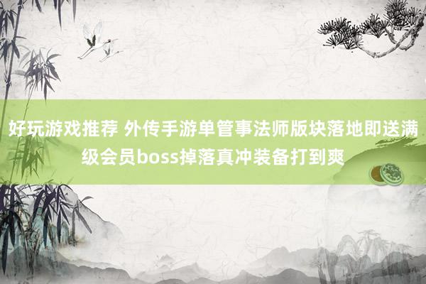 好玩游戏推荐 外传手游单管事法师版块落地即送满级会员boss掉落真冲装备打到爽